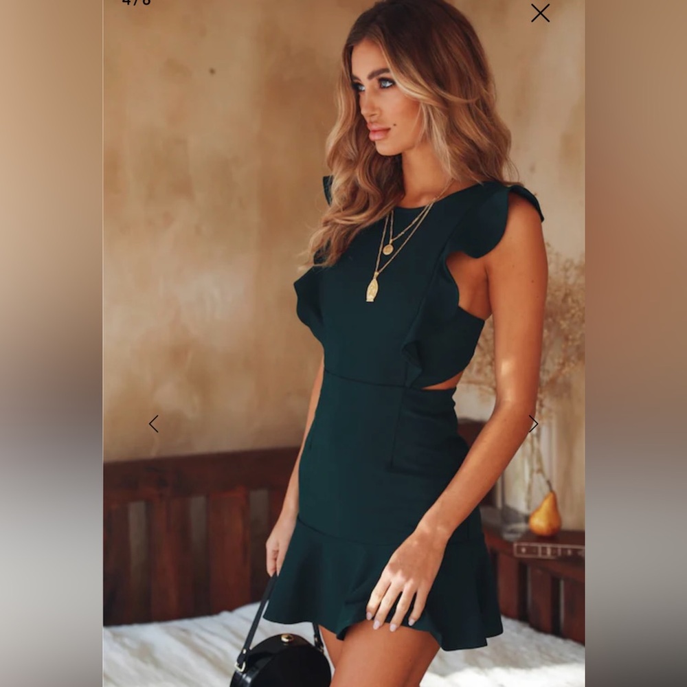Dark Emerald Green Mini Dress
